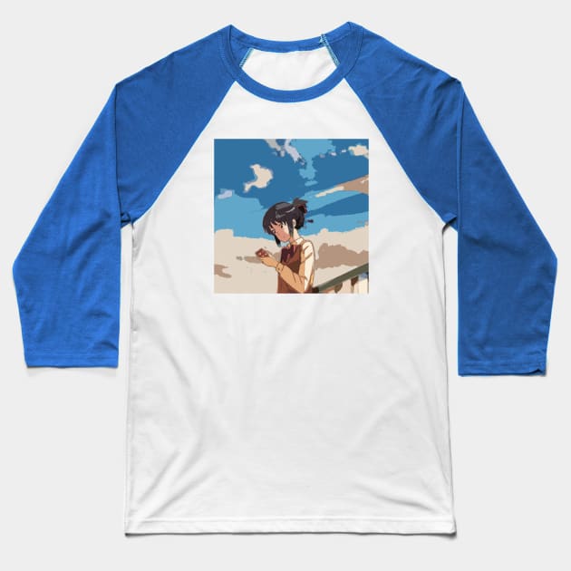 Your Name. Mitsuha Miyamizu Anime couples print Baseball T-Shirt by BleizerShtorn